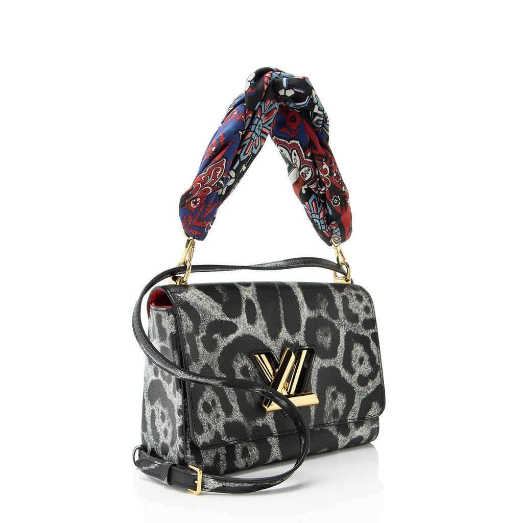 Louis Vuitton Coated Canvas Wild Animal Print Twist MM Shoulder Bag