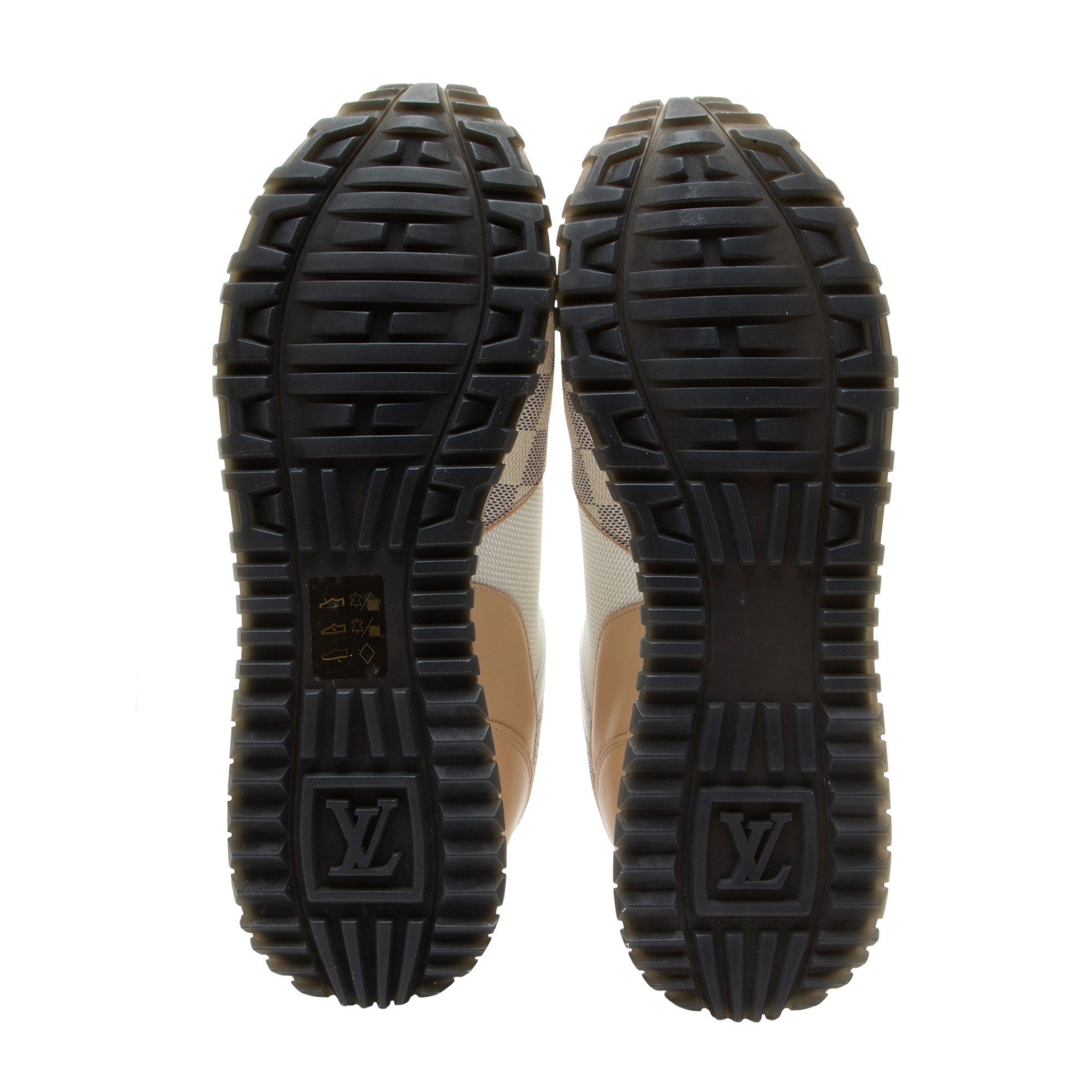 Louis Vuitton Damier Azur Leather Run Away Sneakers - Size 8 / 38
