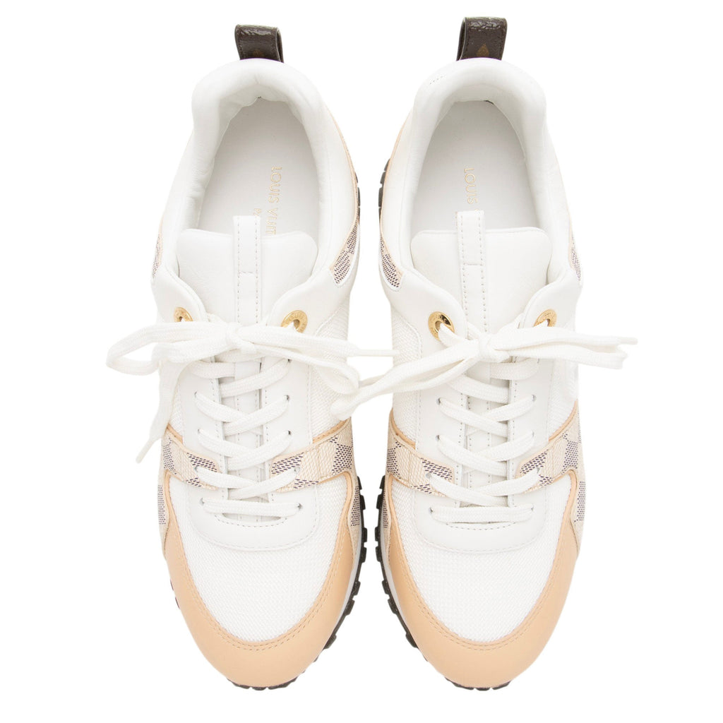 Louis Vuitton Damier Azur Leather Run Away Sneakers - Size 8 / 38