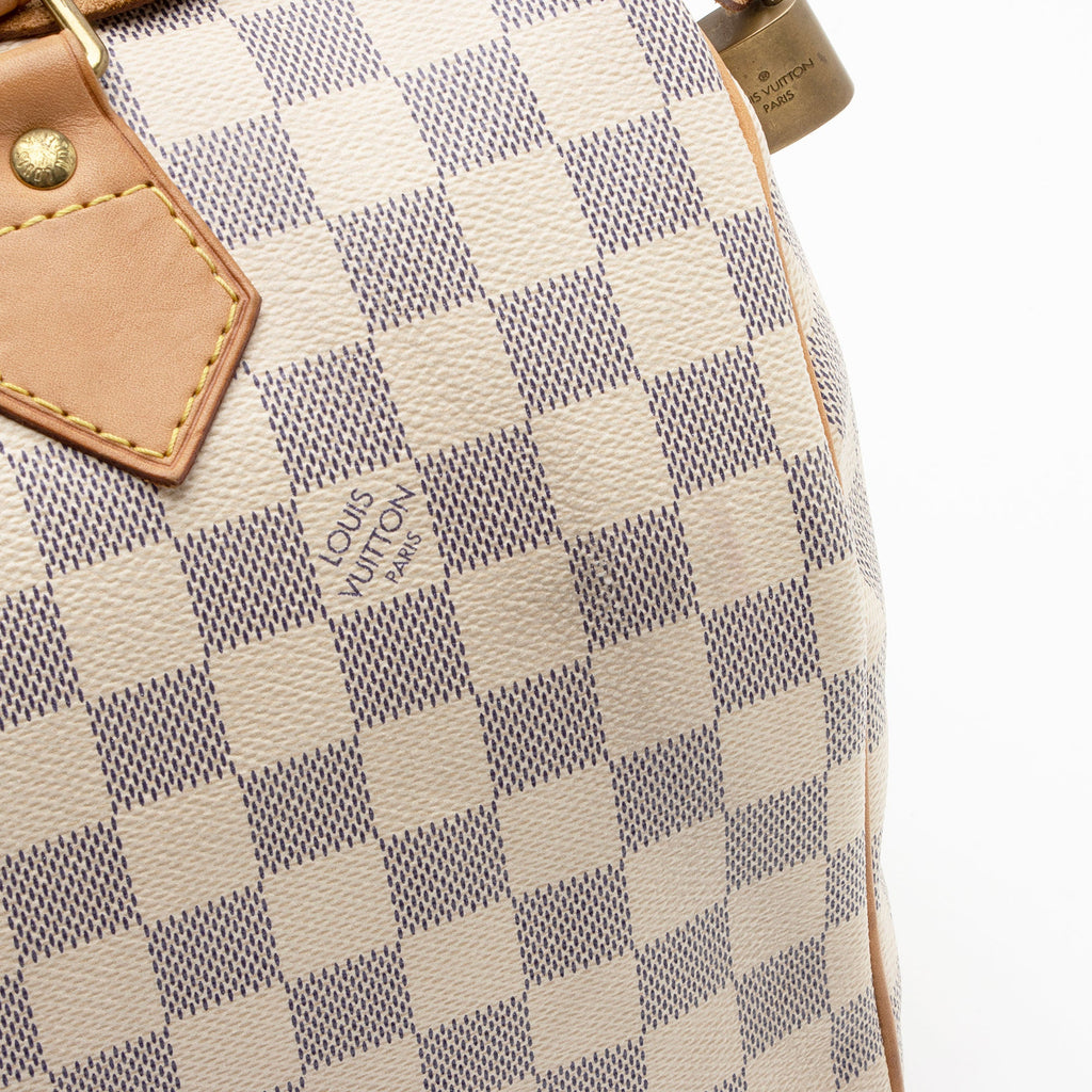 Louis Vuitton Damier Azur Speedy 30 Satchel