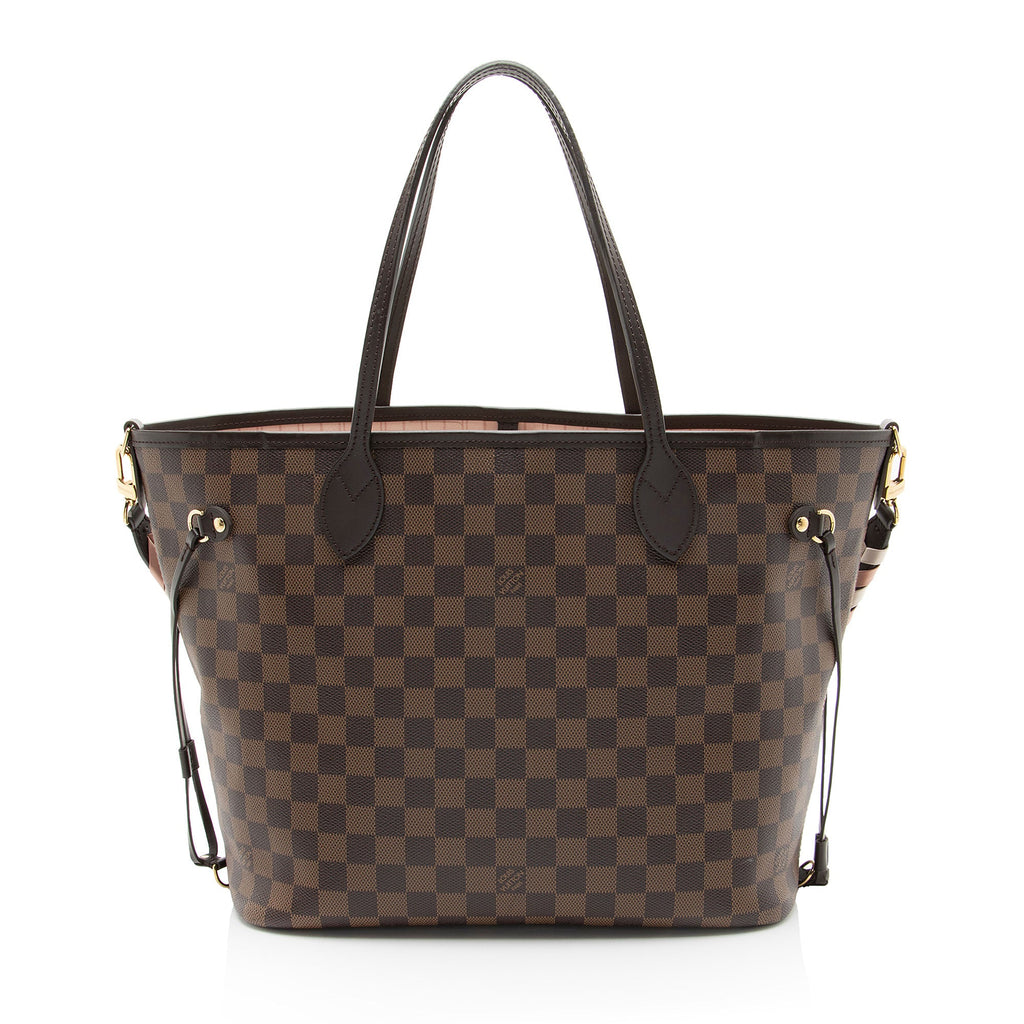 Louis Vuitton Damier Ebene Braided Neverfull MM NM Tote