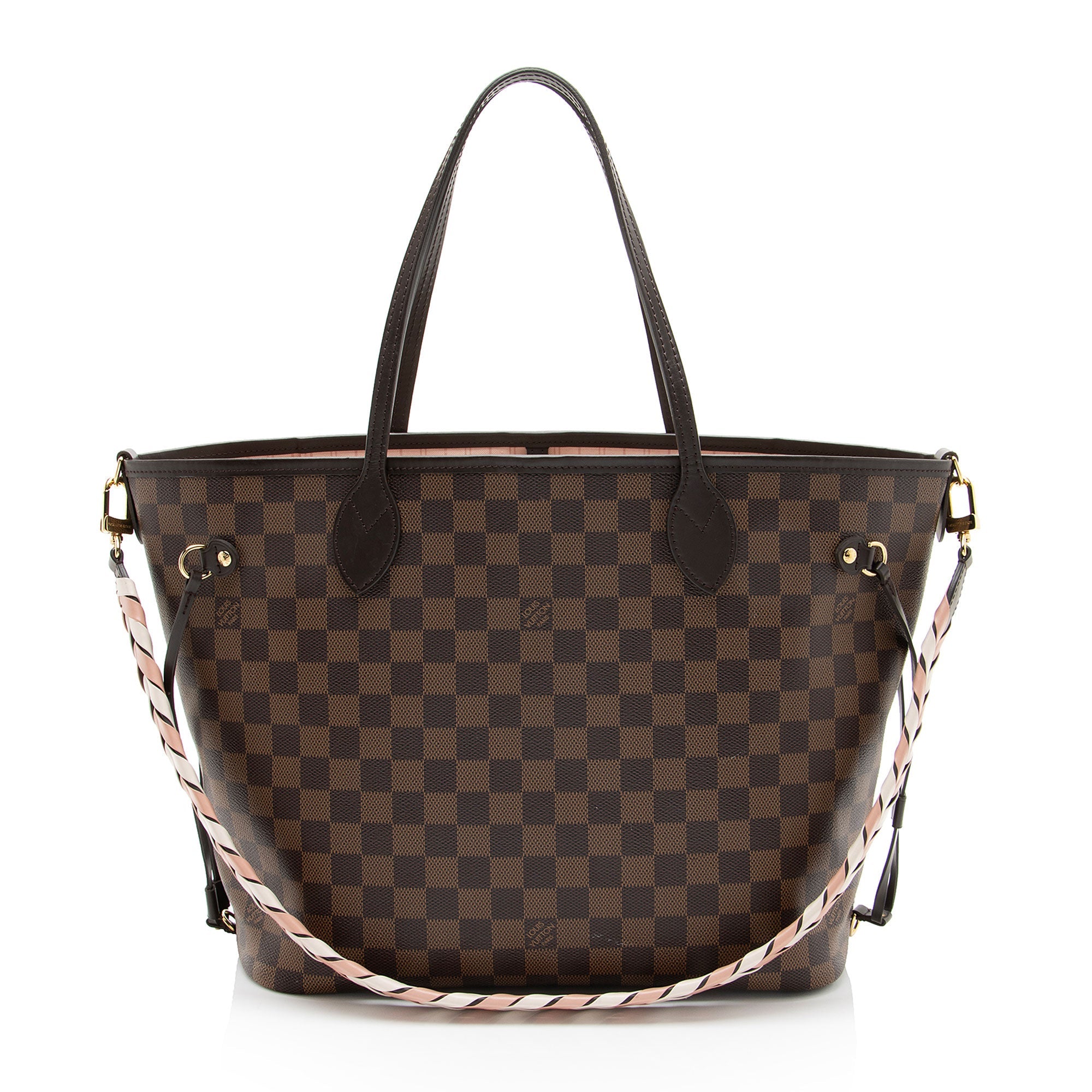 Louis Vuitton Damier Ebene Braided Neverfull MM NM Tote