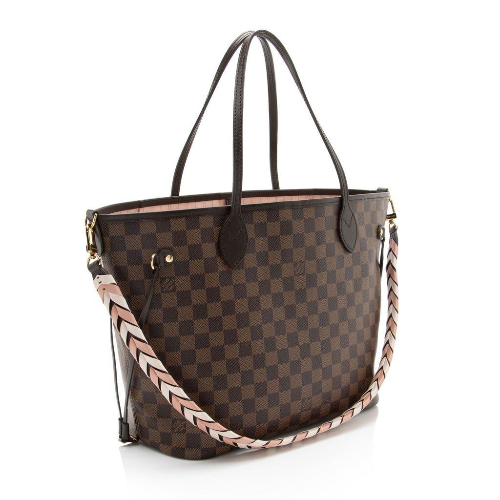 Louis Vuitton Damier Ebene Braided Neverfull MM NM Tote
