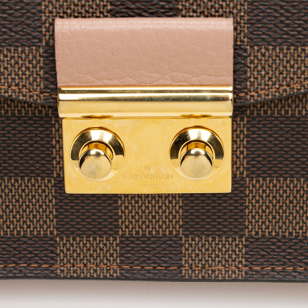 Louis Vuitton Damier Ebene Croisette Chain Wallet (SHF-IbUAlI)