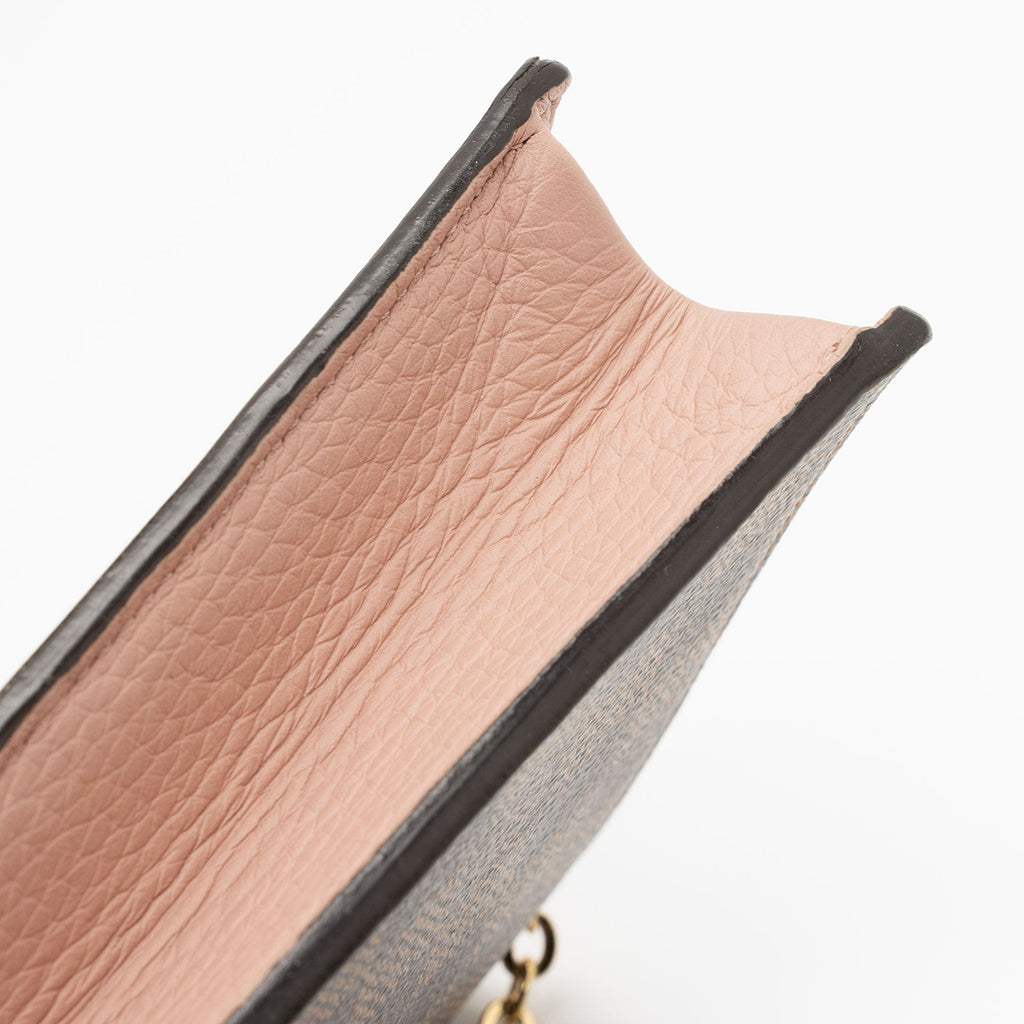 Louis Vuitton Damier Ebene Croisette Chain Wallet (SHF-IbUAlI)