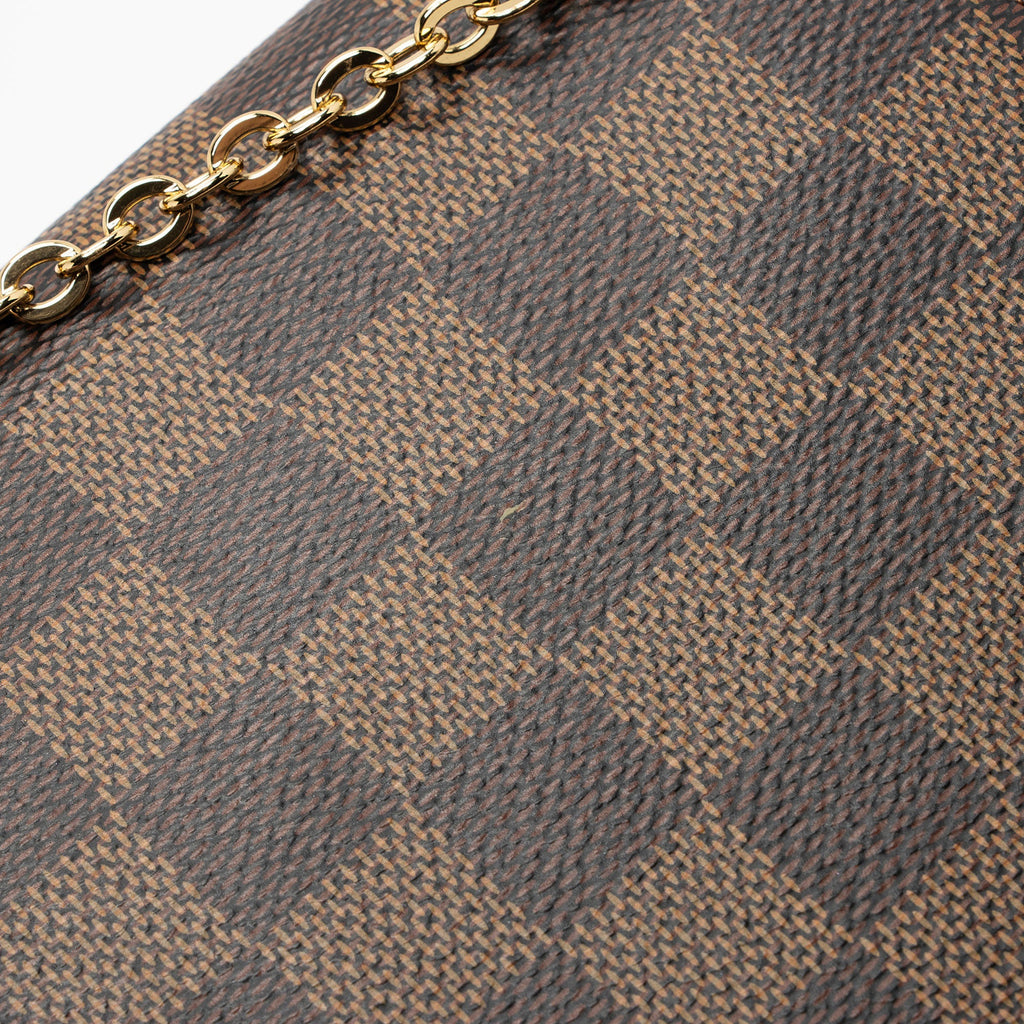 Louis Vuitton Damier Ebene Croisette Chain Wallet (SHF-IbUAlI)