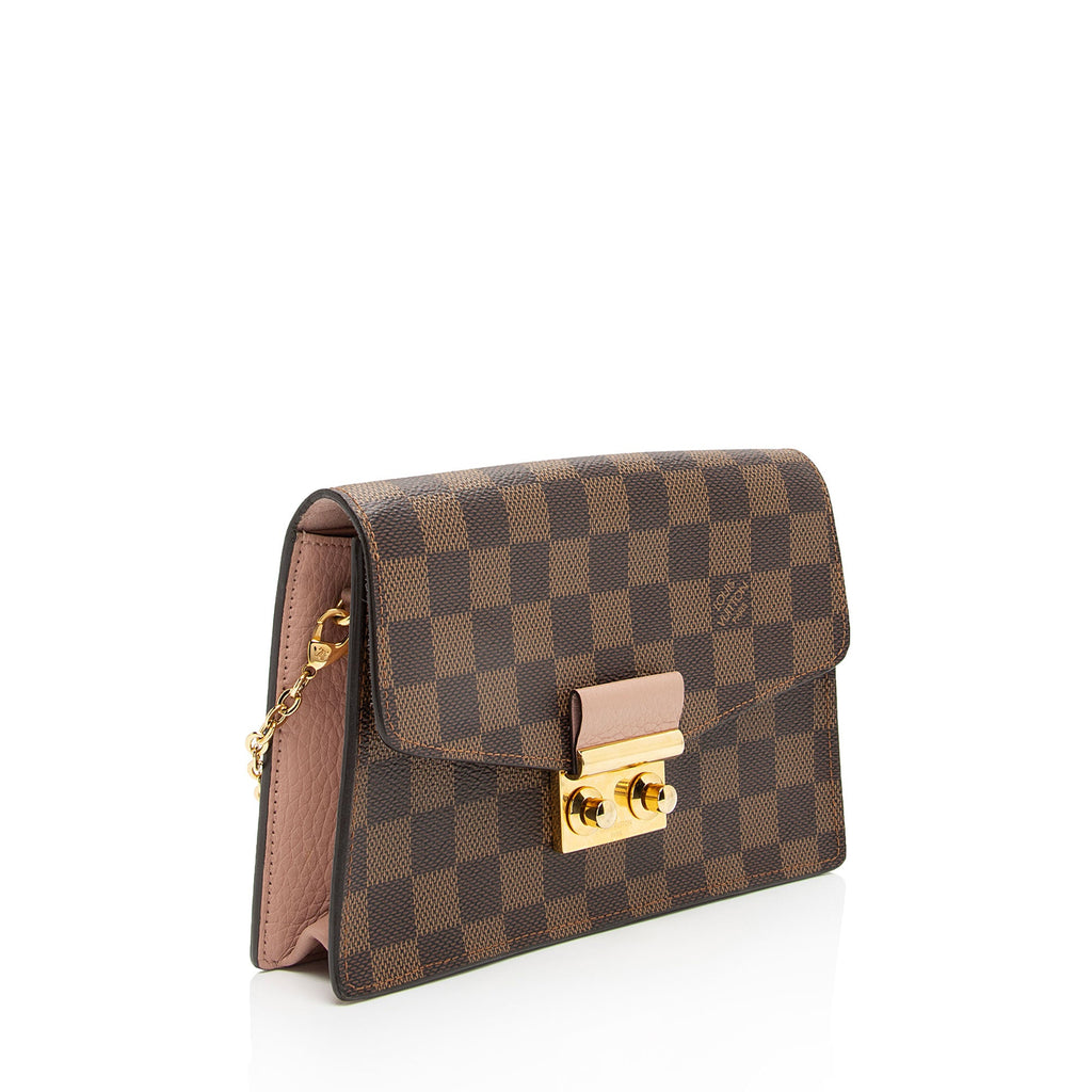 Louis Vuitton Damier Ebene Croisette Chain Wallet (SHF-IbUAlI)