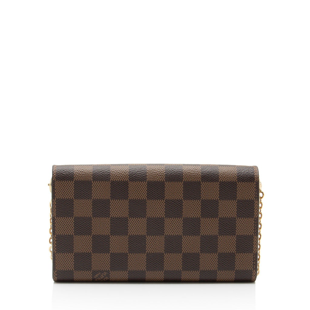 Louis Vuitton Damier Ebene Croisette Chain Wallet