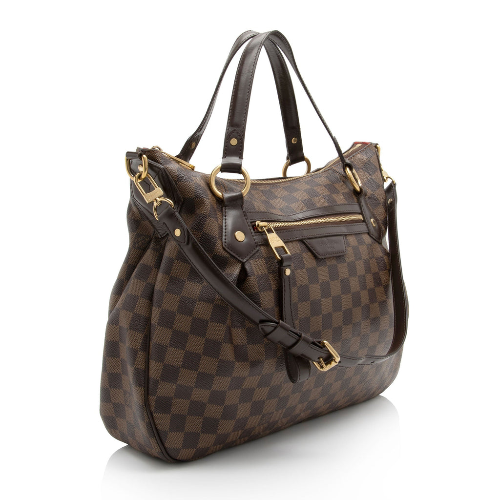 Louis Vuitton Damier Ebene Evora MM Shoulder Bag (SHF-iUlOcy)