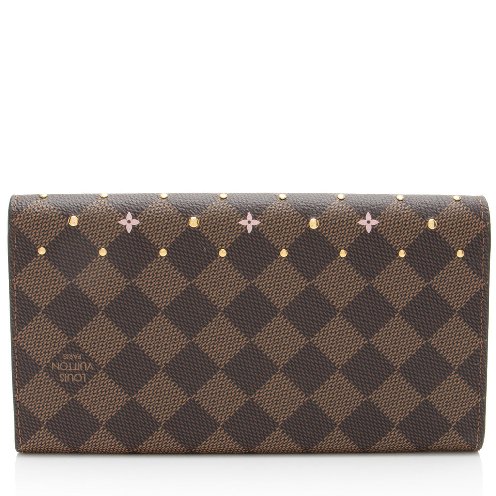 Louis Vuitton Damier Ebene Studded Sarah Wallet