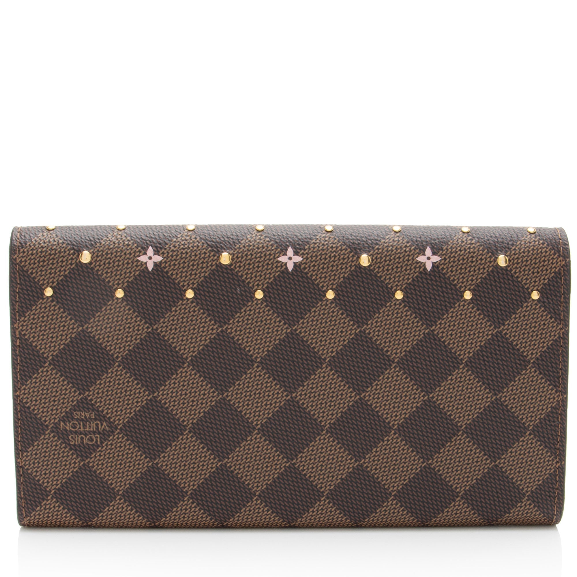Louis Vuitton Damier Ebene Studded Sarah Wallet