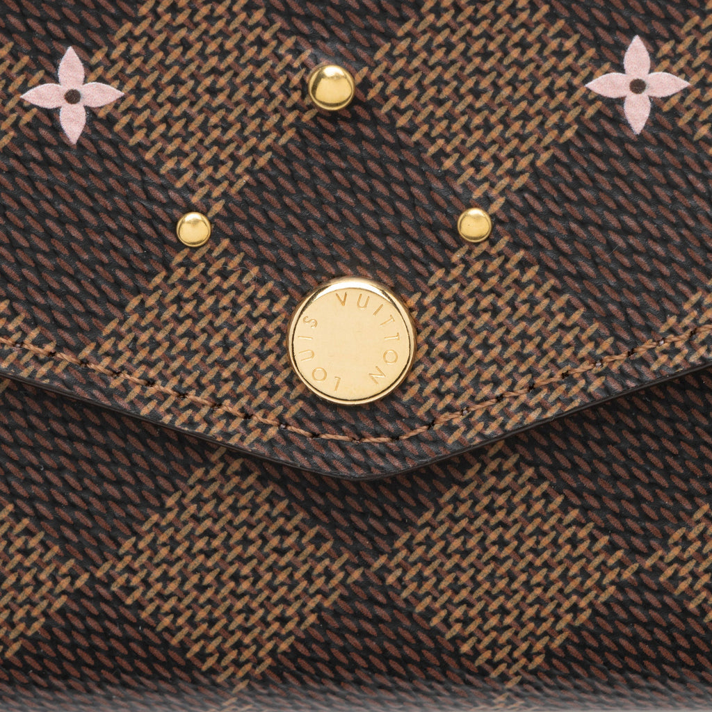 Louis Vuitton Damier Ebene Studded Sarah Wallet