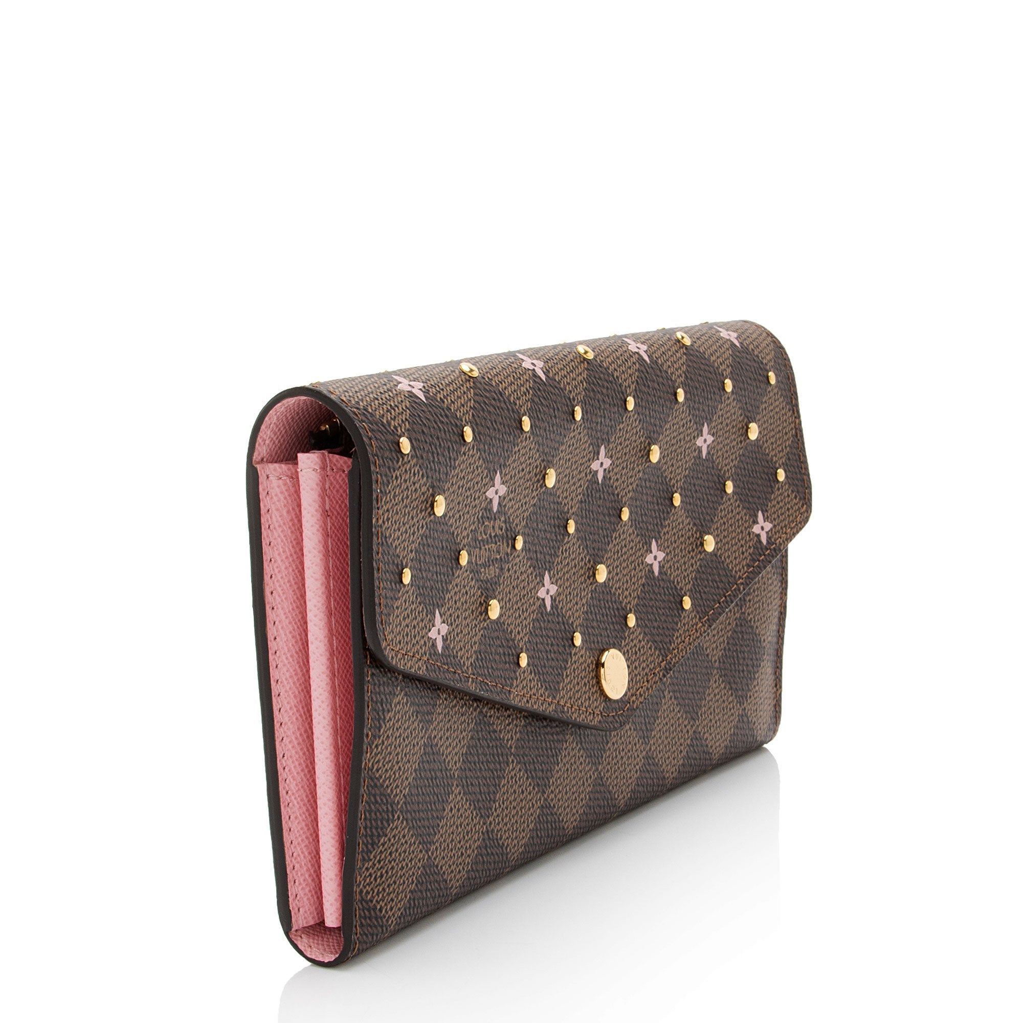 Louis Vuitton Damier Ebene Studded Sarah Wallet