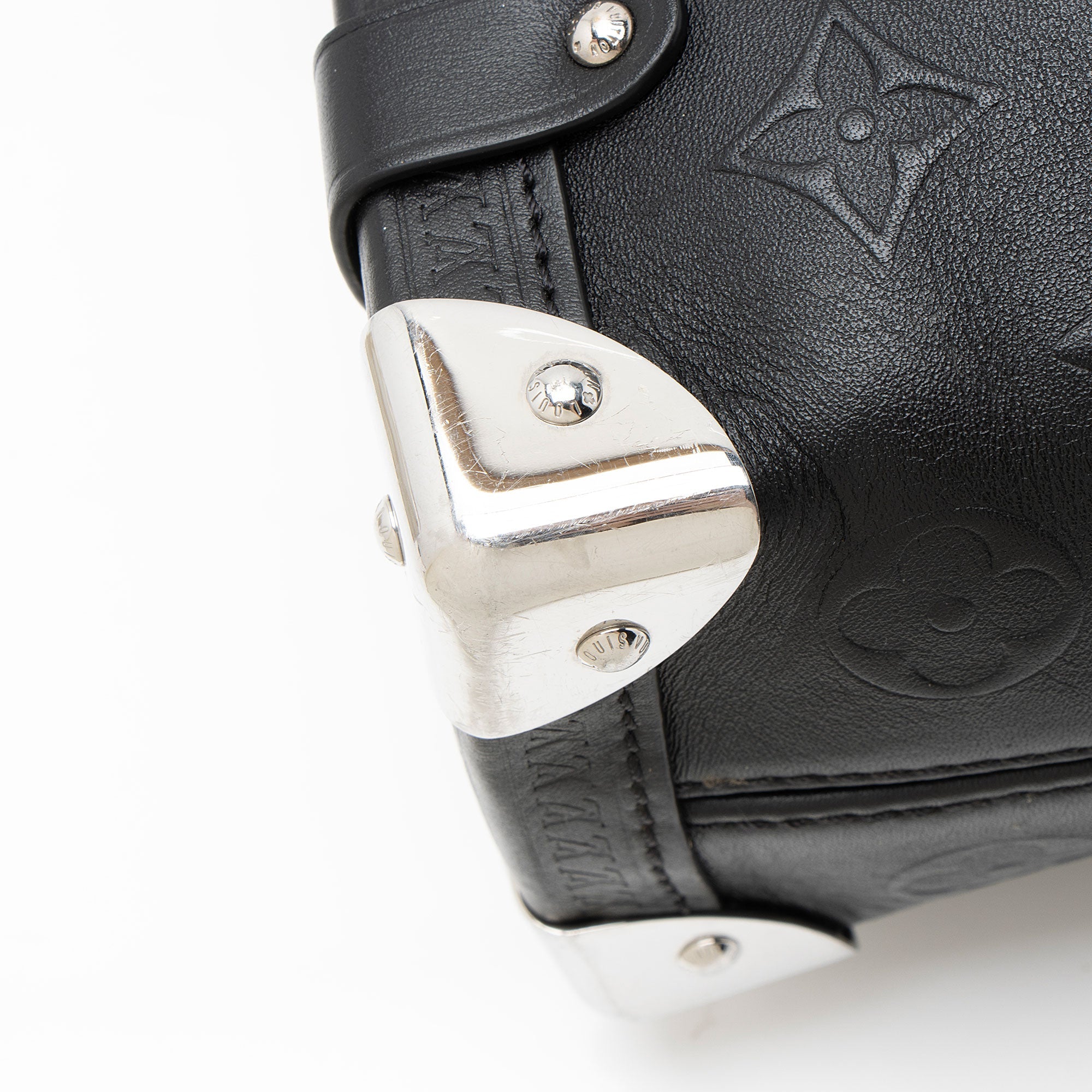 Louis Vuitton Debossed Calfskin Monogram Side Trunk PM Shoulder Bag