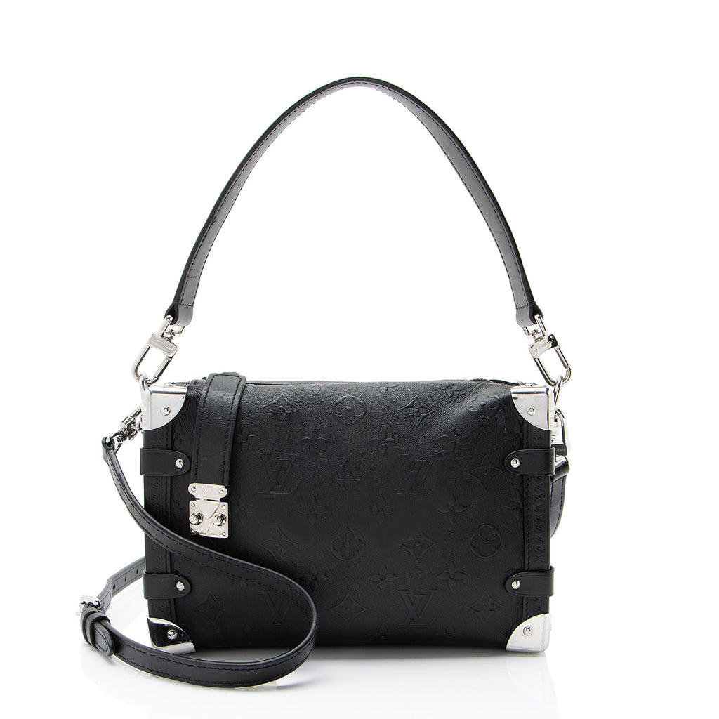 Louis Vuitton Debossed Calfskin Monogram Side Trunk PM Shoulder Bag