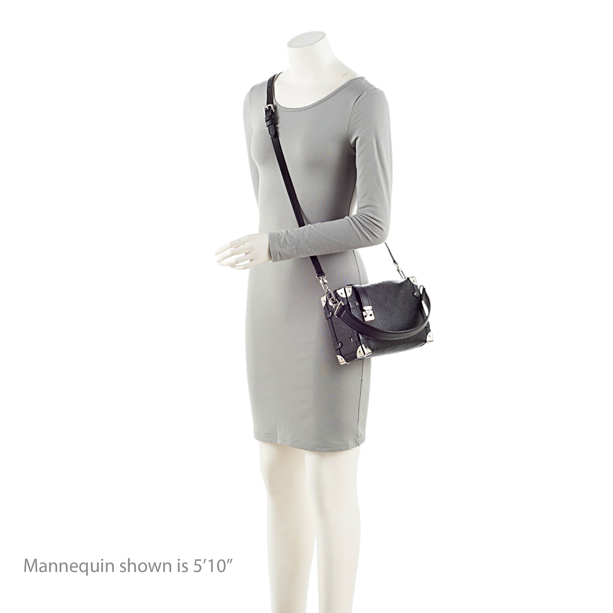 Louis Vuitton Debossed Calfskin Monogram Side Trunk PM Shoulder Bag