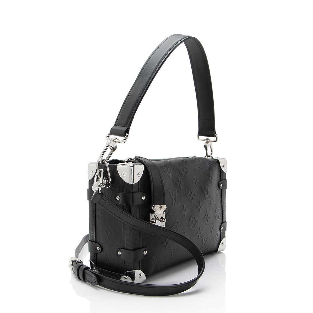 Louis Vuitton Debossed Calfskin Monogram Side Trunk PM Shoulder Bag