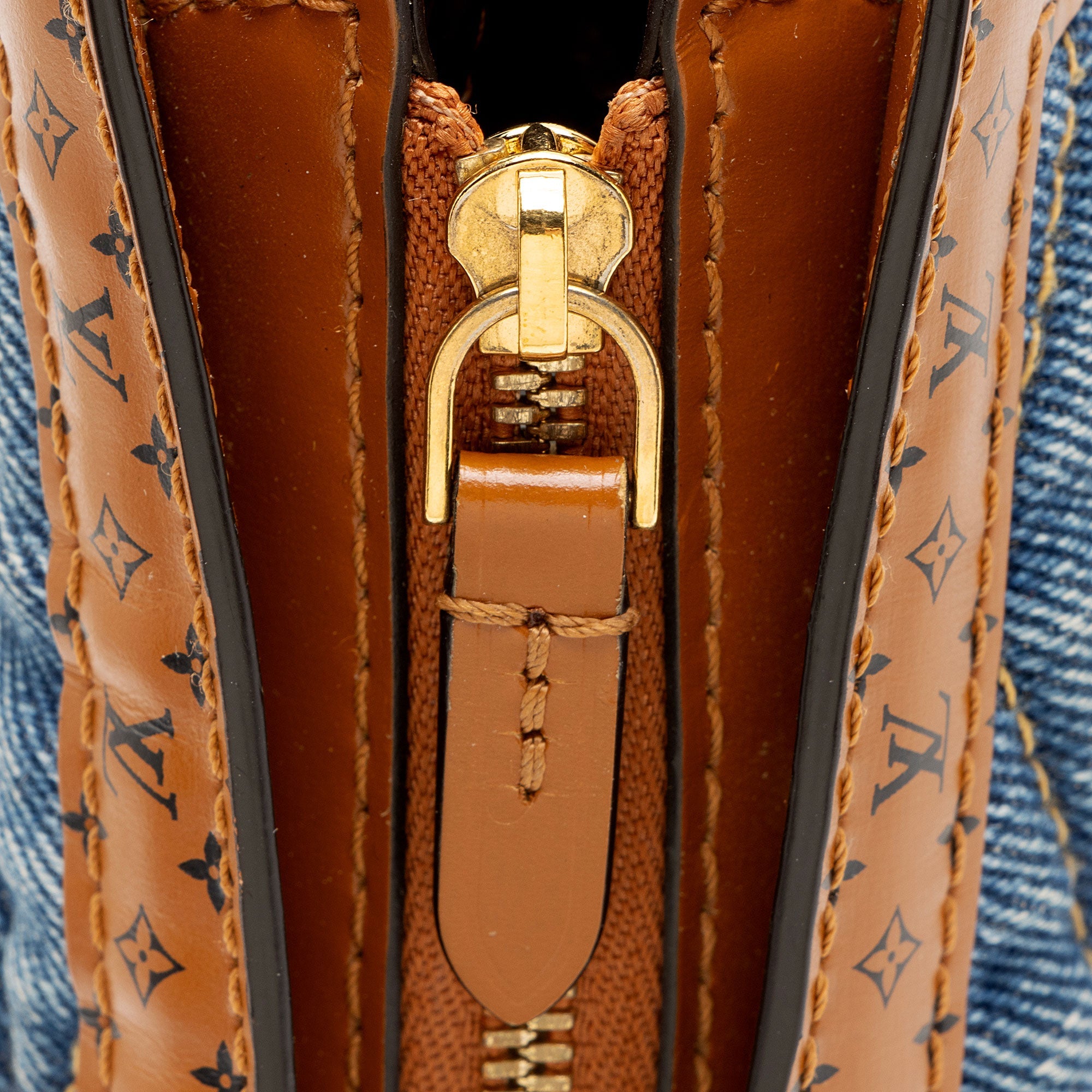 Louis Vuitton Denim Calfskin Malletage Trunk Clutch