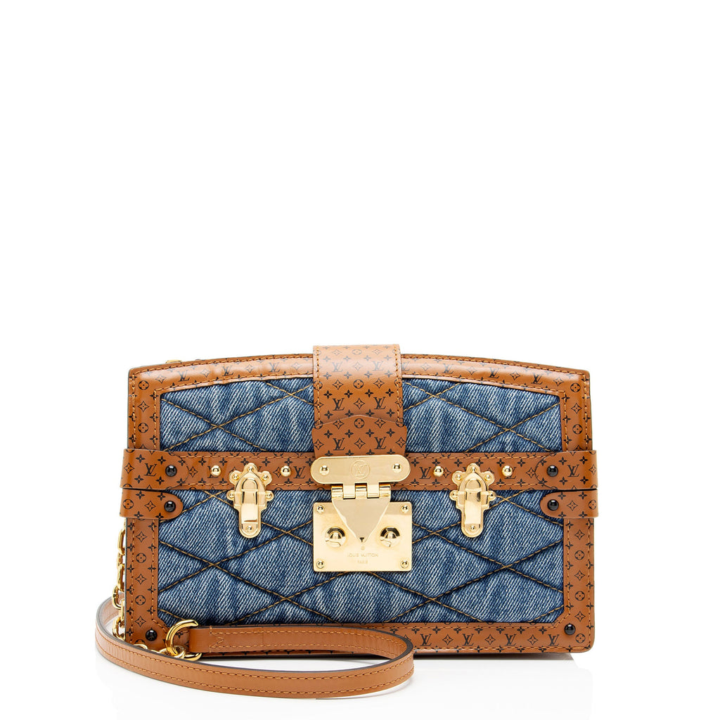 Louis Vuitton Denim Calfskin Malletage Trunk Clutch