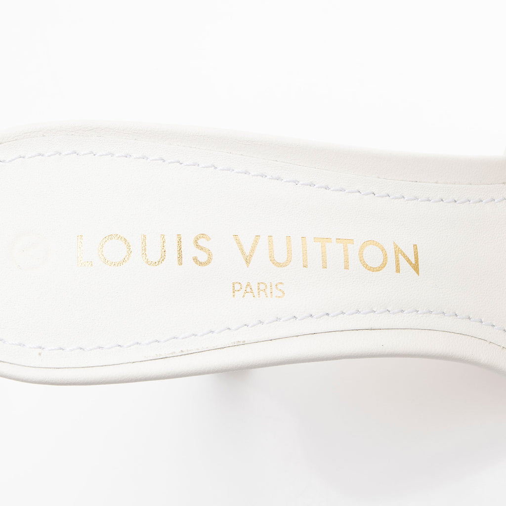 Louis Vuitton Embossed Lambskin Monogram By The Pool Revival Mules - Size 9 / 39