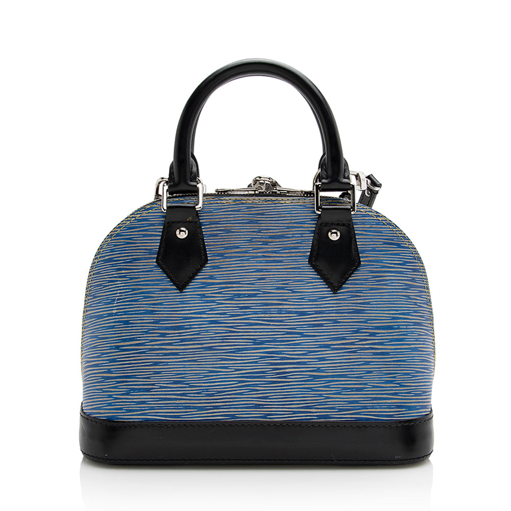 Louis Vuitton Epi Leather Denim Alma BB Satchel (SHF-22105)