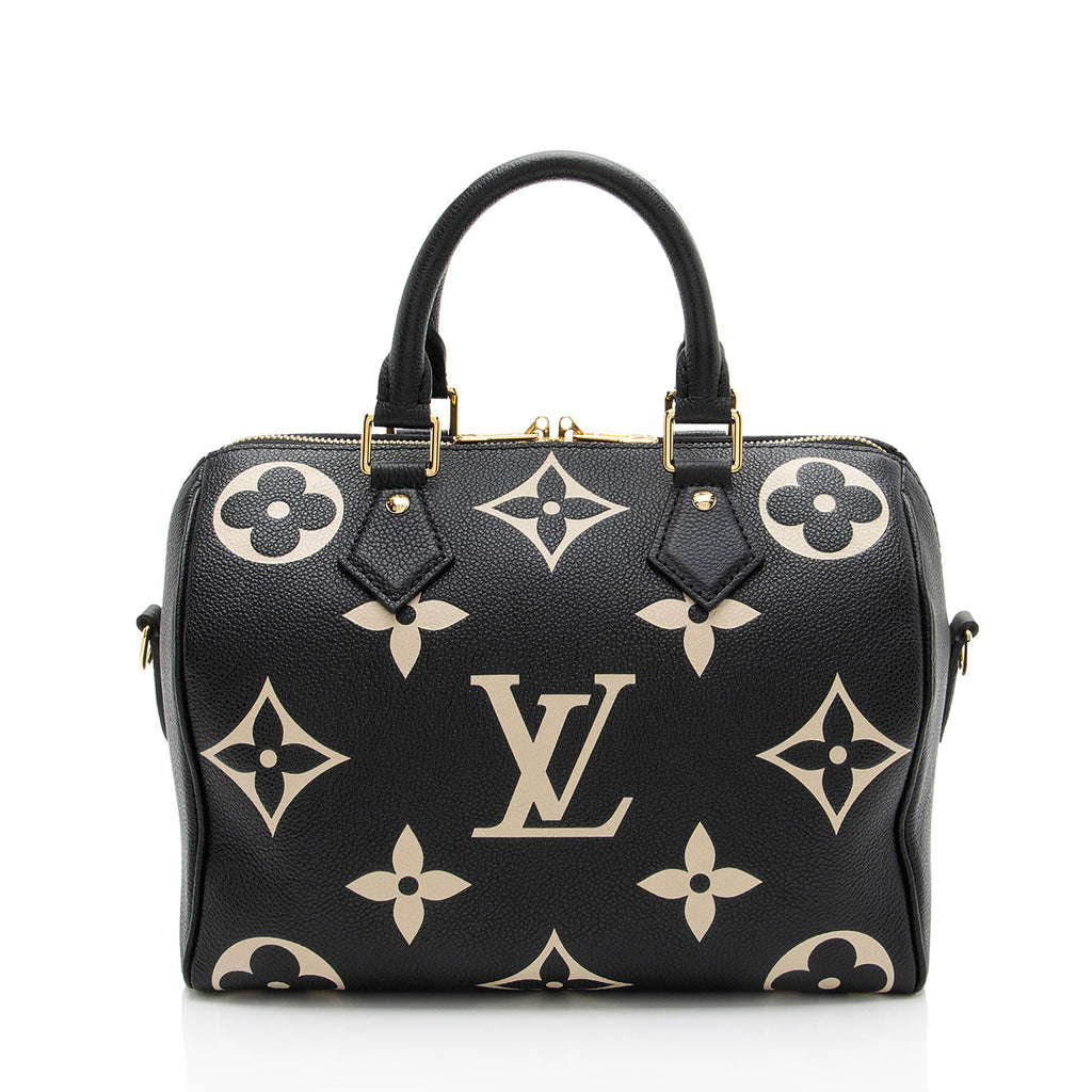 Louis Vuitton Giant Monogram Empreinte Bicolor Speedy Bandouliere 25 Satchel