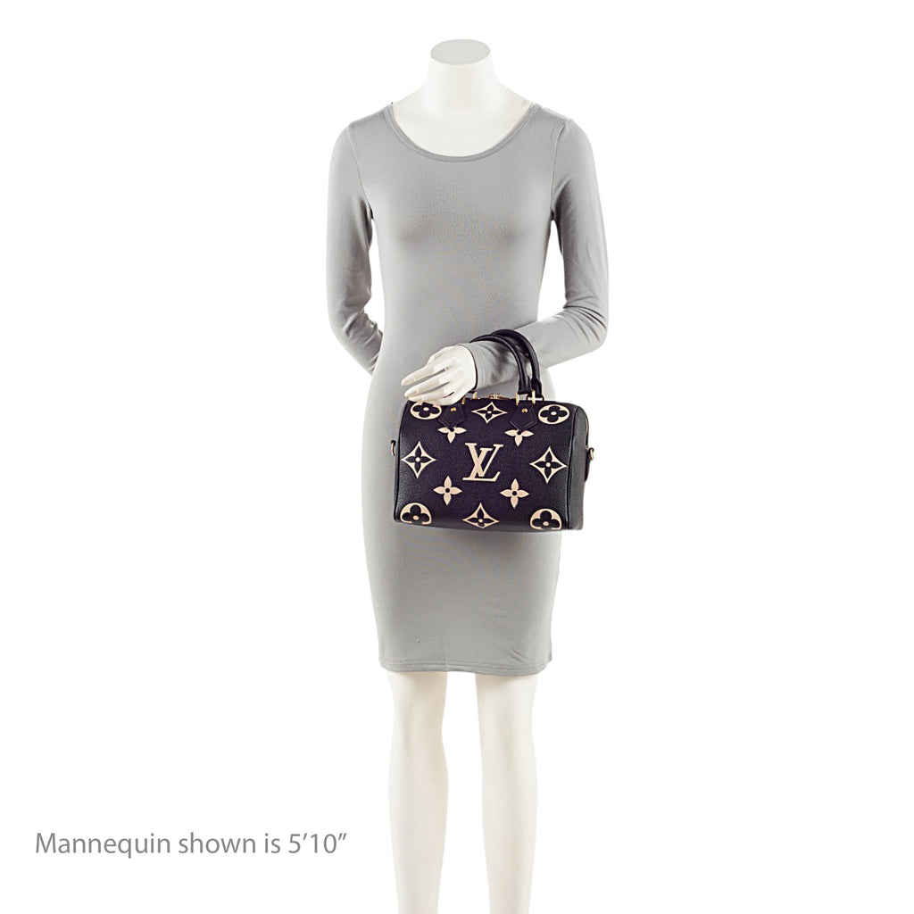 Louis Vuitton Giant Monogram Empreinte Bicolor Speedy Bandouliere 25 Satchel