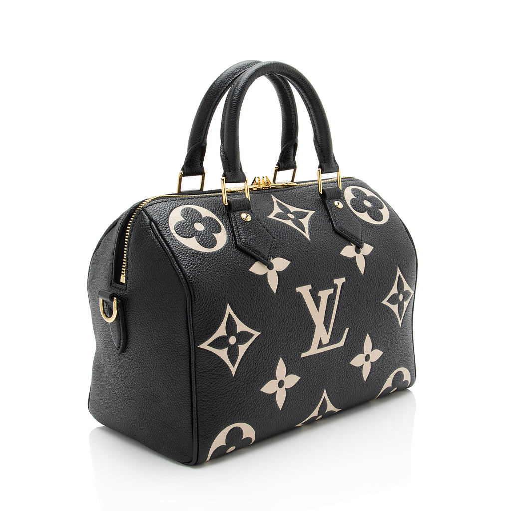Louis Vuitton Giant Monogram Empreinte Bicolor Speedy Bandouliere 25 Satchel