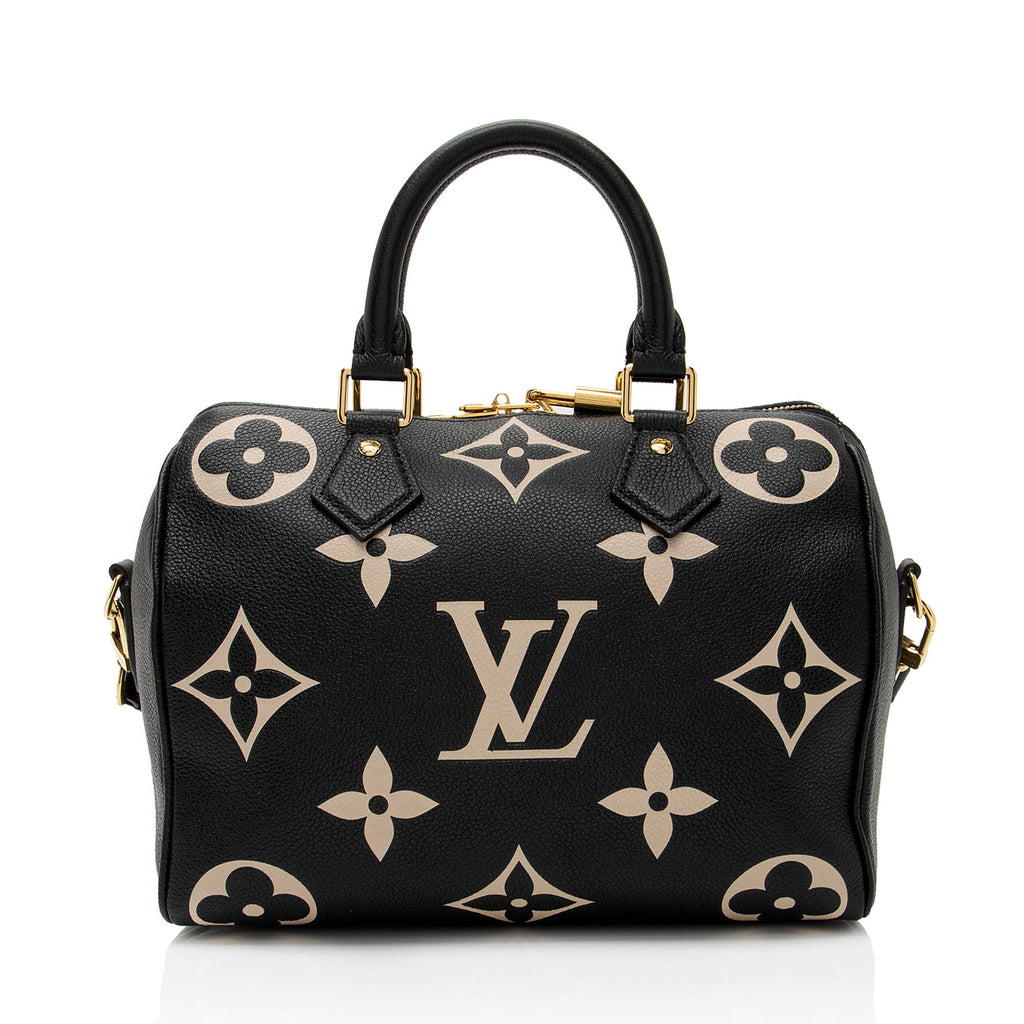 Louis Vuitton Giant Monogram Empreinte Speedy Bandouliere 25 Satchel (SHF-SoZeid)