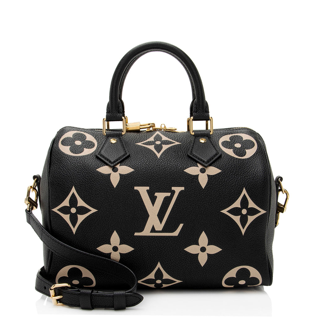 Louis Vuitton Giant Monogram Empreinte Speedy Bandouliere 25 Satchel (SHF-SoZeid)