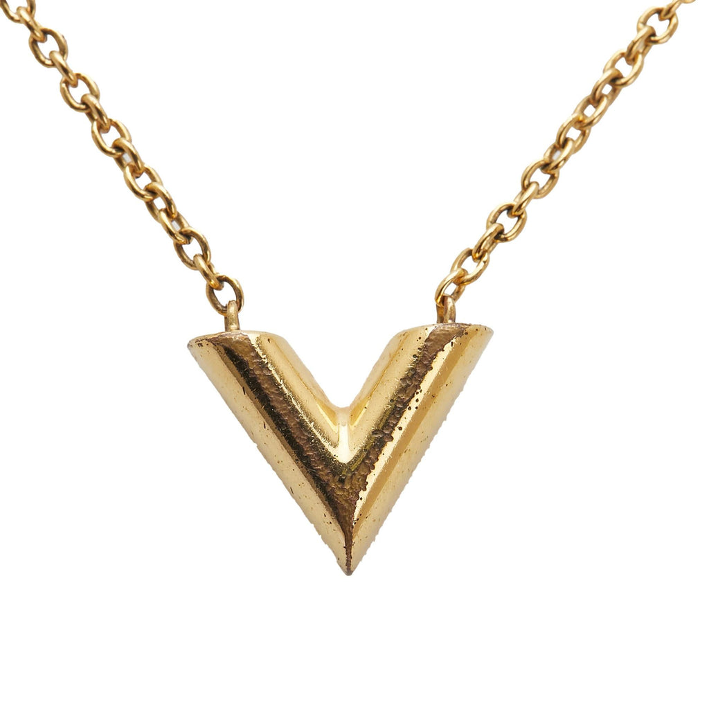 Louis Vuitton Gold Plated Essential V Necklace