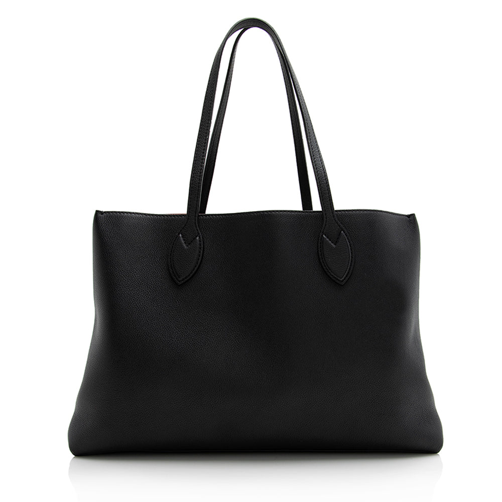 Louis Vuitton Grained Calfskin Lockme Shopper Tote (SHF-21964)