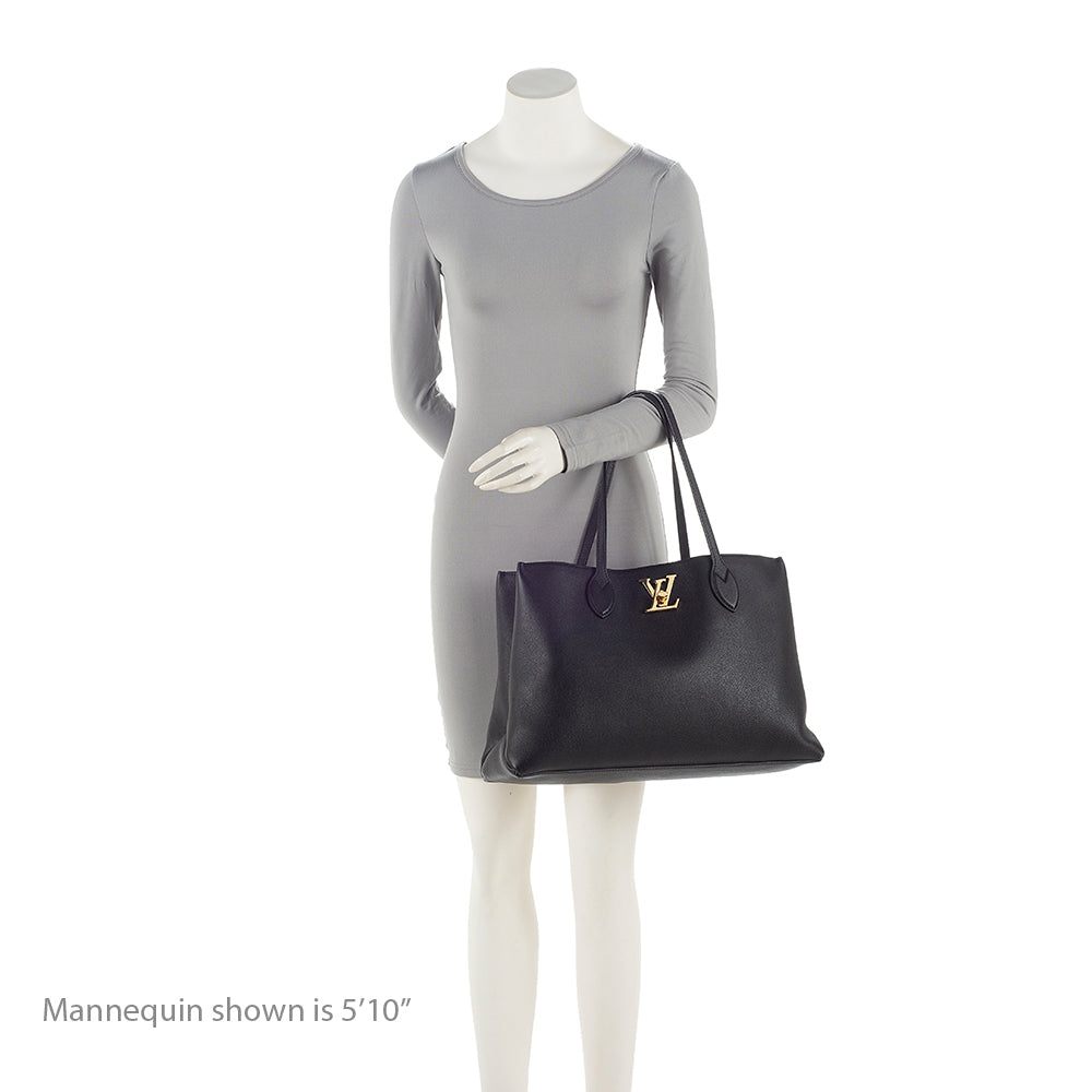 Louis Vuitton Grained Calfskin Lockme Shopper Tote (SHF-21964)