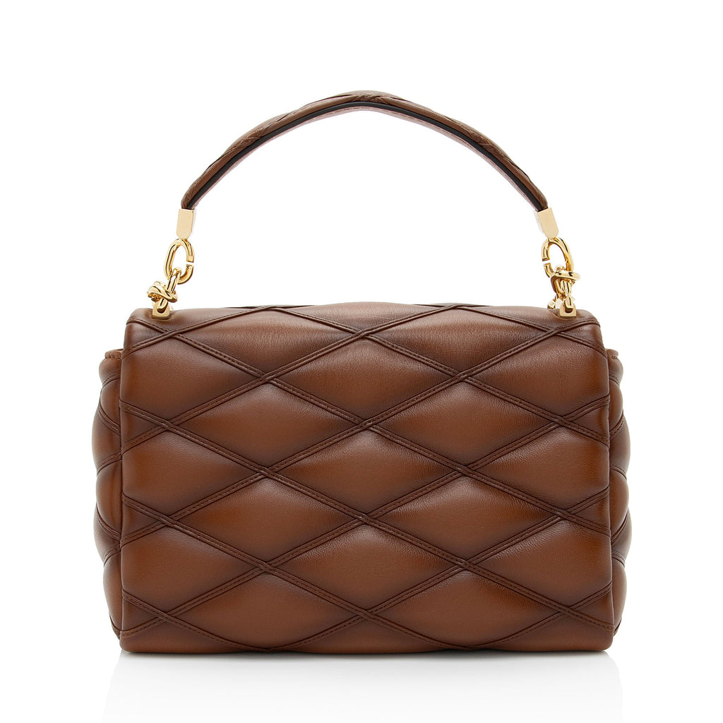 Louis Vuitton Lambskin Malletage GO-14 MM Top Handle (SHF-vVtcbn)