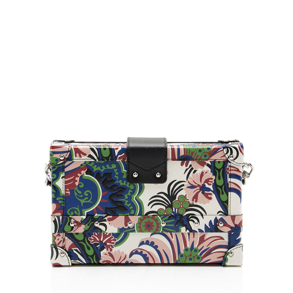 Louis Vuitton Leather Floral Petite Malle Bag