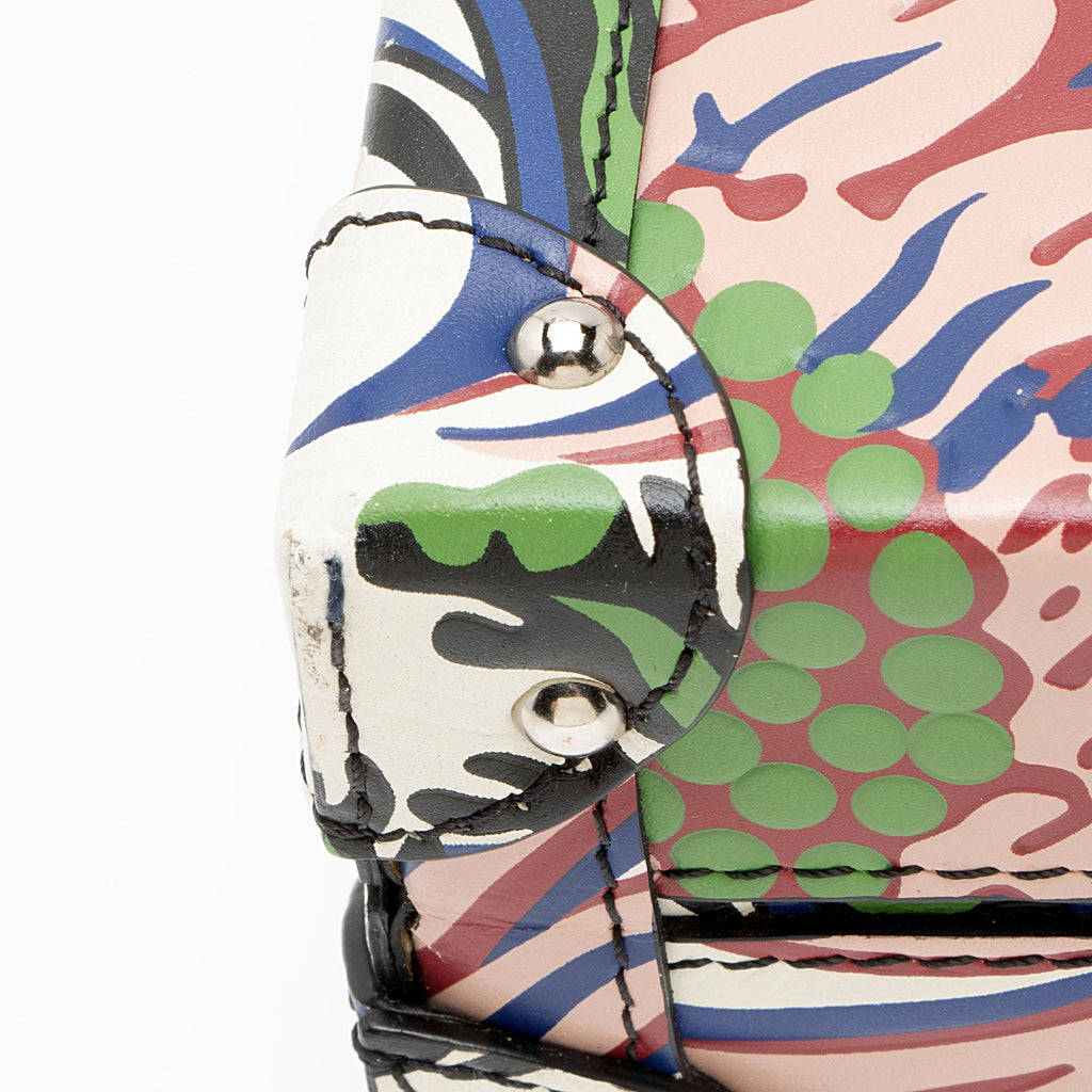 Louis Vuitton Leather Floral Petite Malle Bag