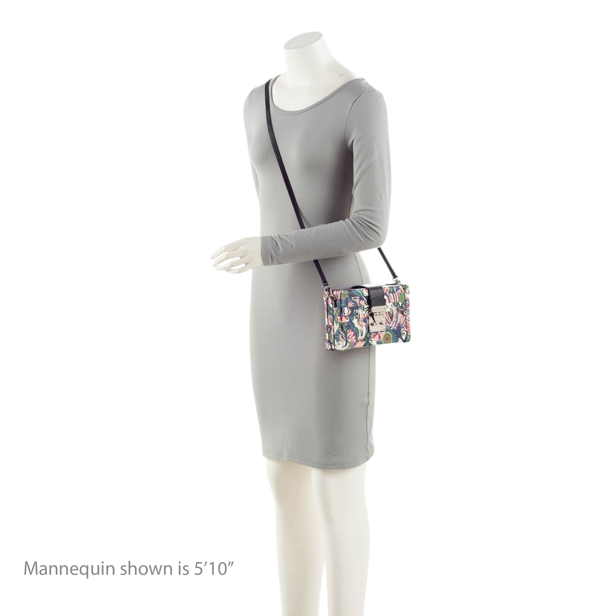 Louis Vuitton Leather Floral Petite Malle Bag