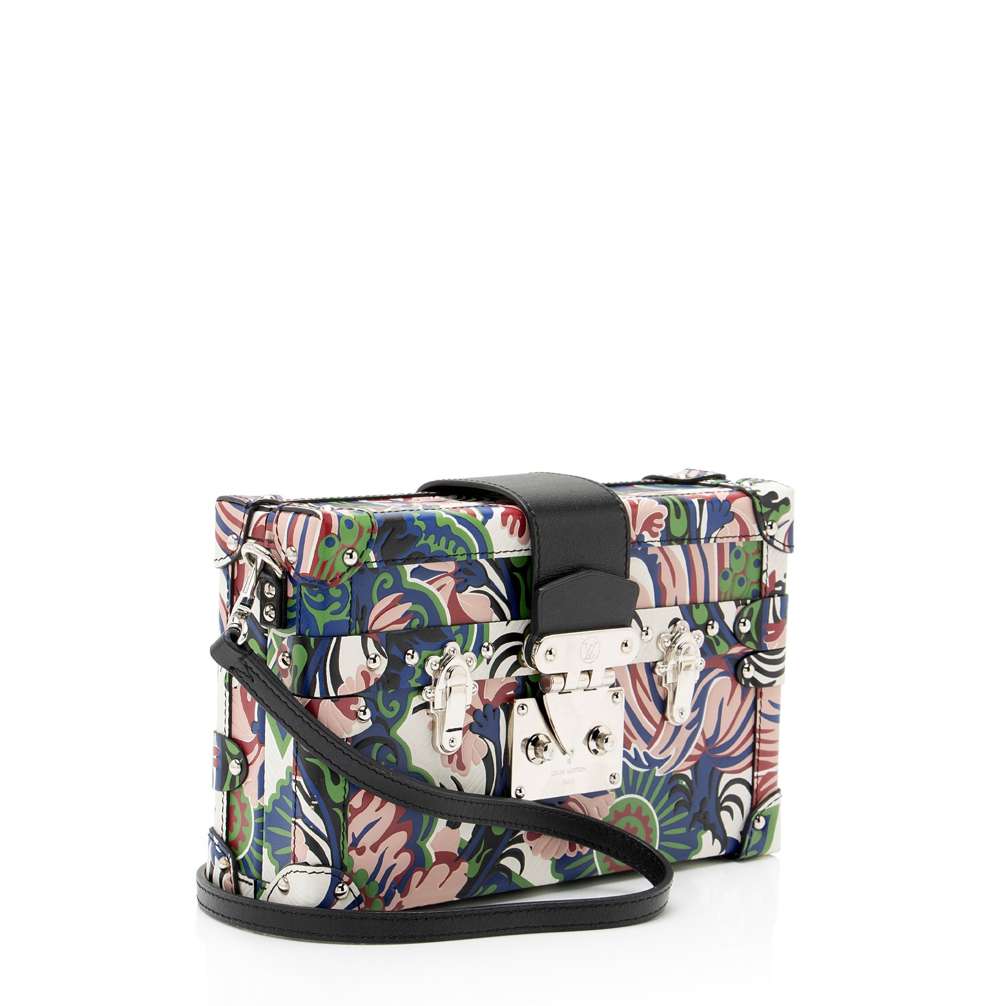 Louis Vuitton Leather Floral Petite Malle Bag