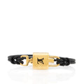 Louis Vuitton Leather Padlock Bracelet