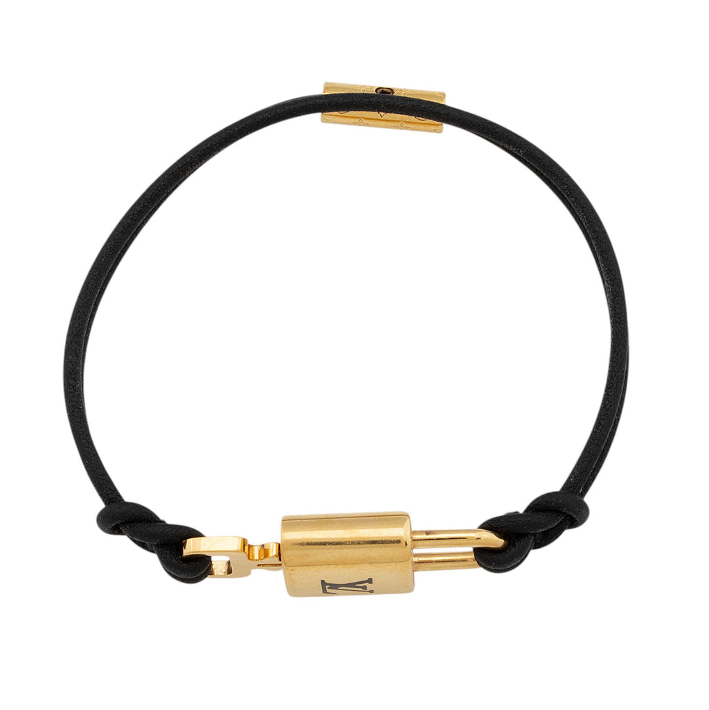 Louis Vuitton Leather Padlock Bracelet