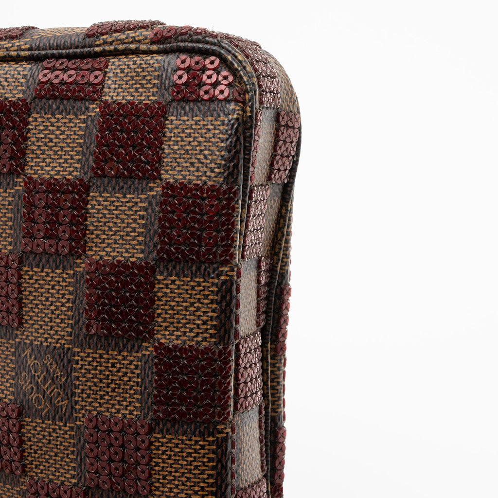 Louis Vuitton Limited Edition Damier Ebene Paillettes Mini Accessoires Pochette (SHF-SH58wT)