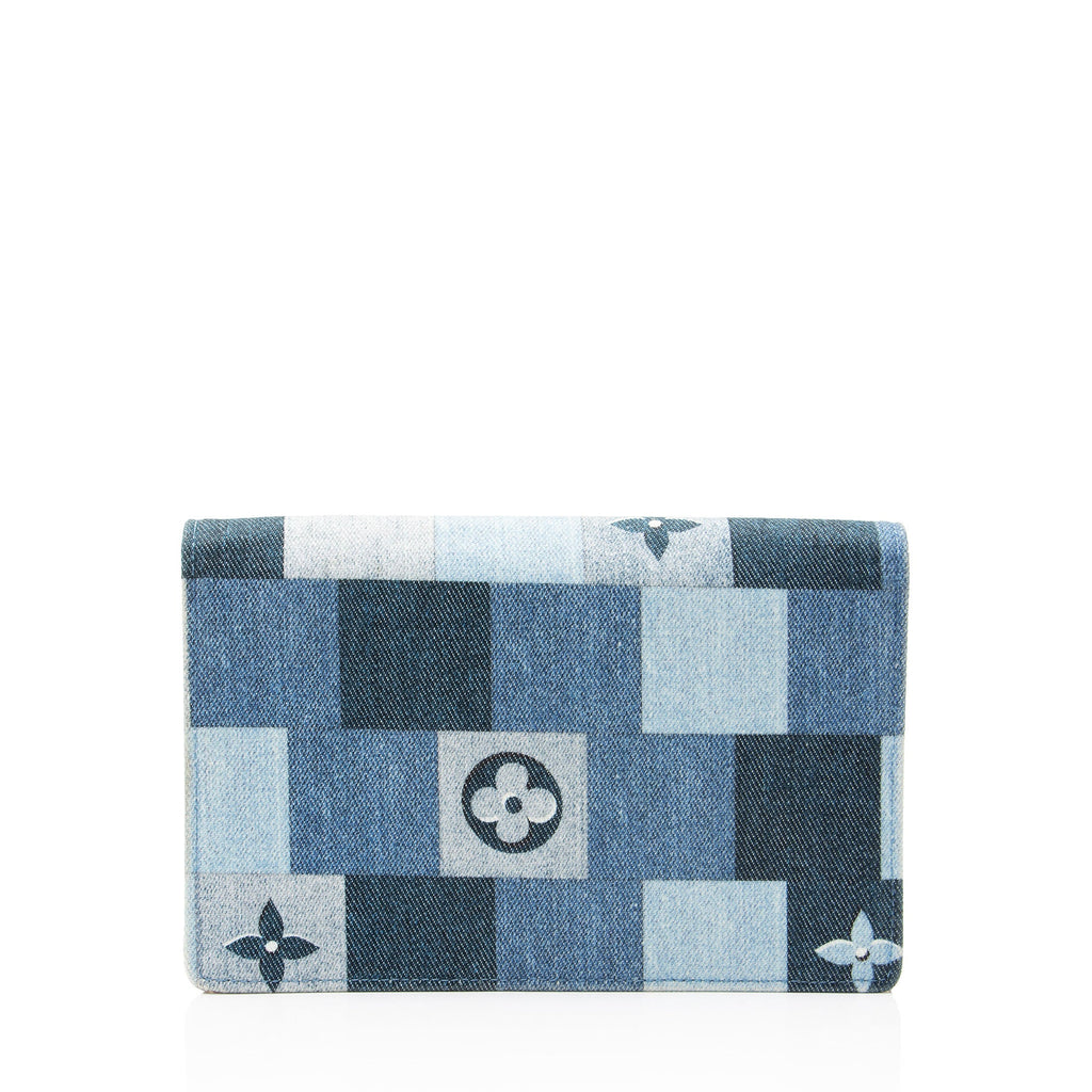 Louis Vuitton Limited Edition Denim Patchwork Flore Chain Wallet
