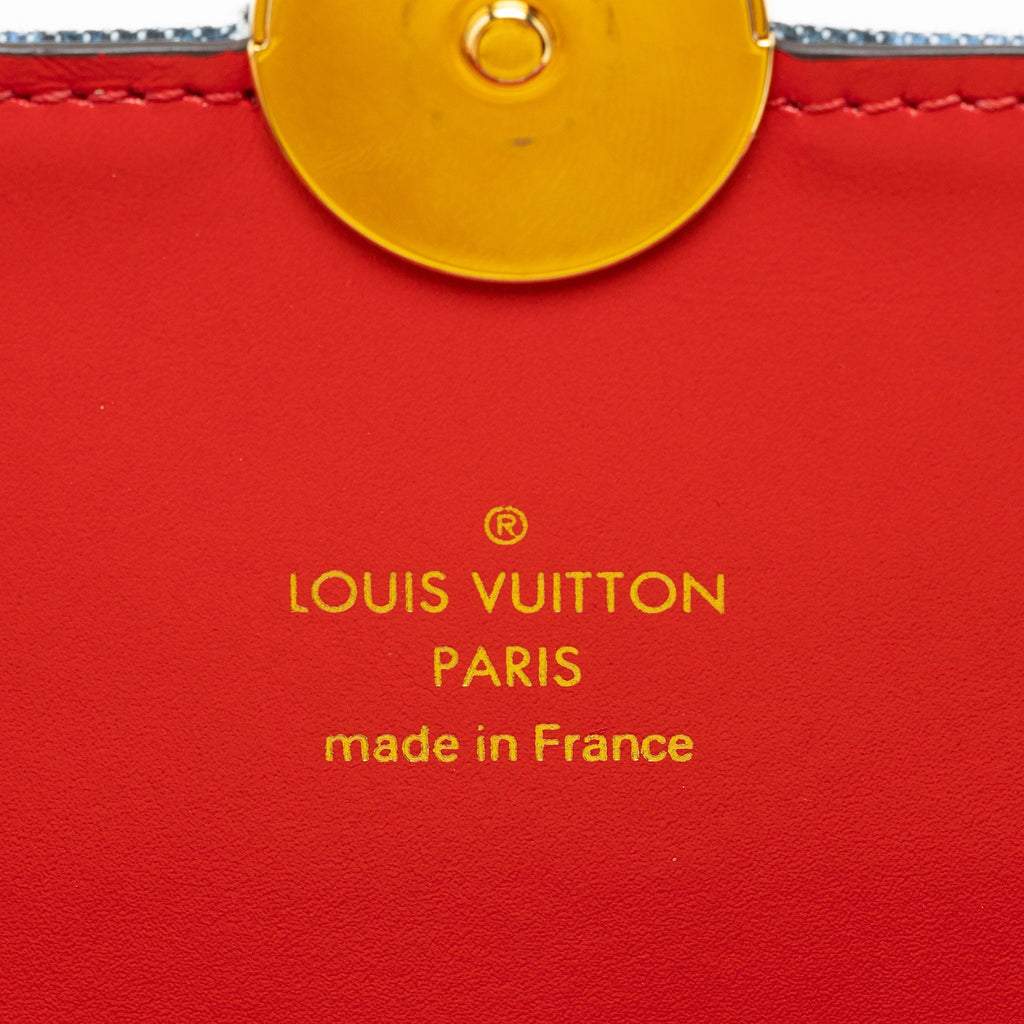 Louis Vuitton Limited Edition Denim Patchwork Flore Chain Wallet