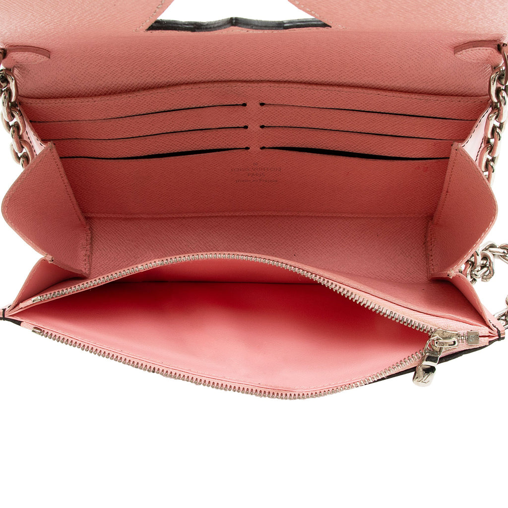 Louis Vuitton Limited Edition Epi Leather Chain Flower Twist Chain Wallet (SHF-vJIfdV)