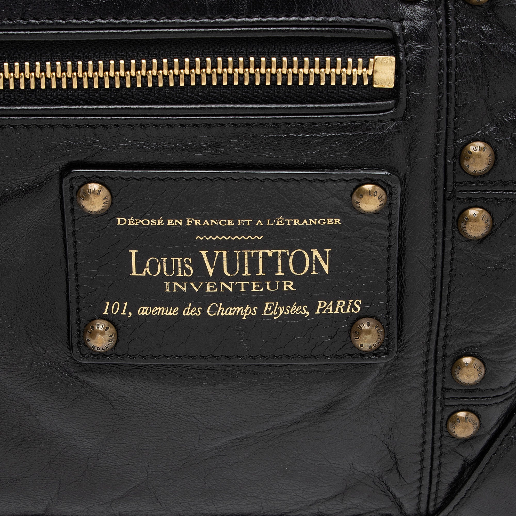 Louis Vuitton Limited Edition Lambskin Riveting Satchel (SHF-qoeOQg)