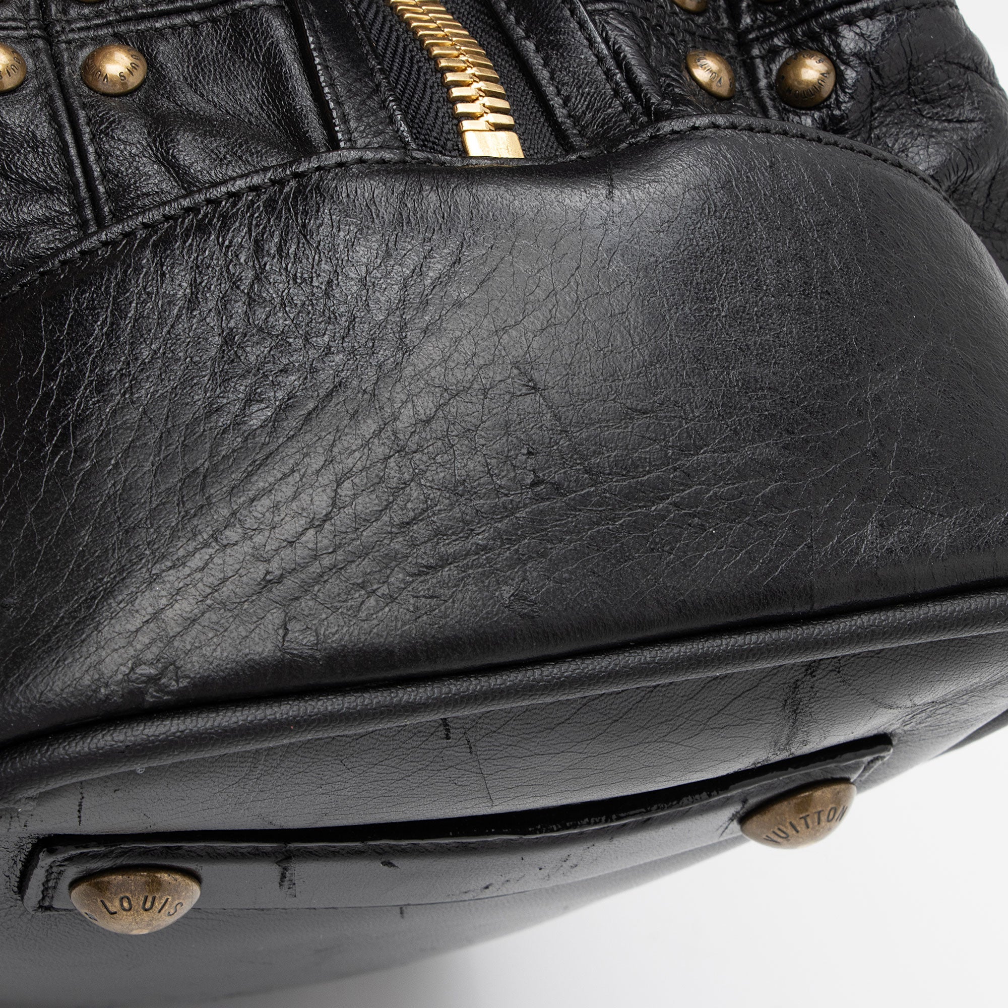 Louis Vuitton Limited Edition Lambskin Riveting Satchel (SHF-qoeOQg)