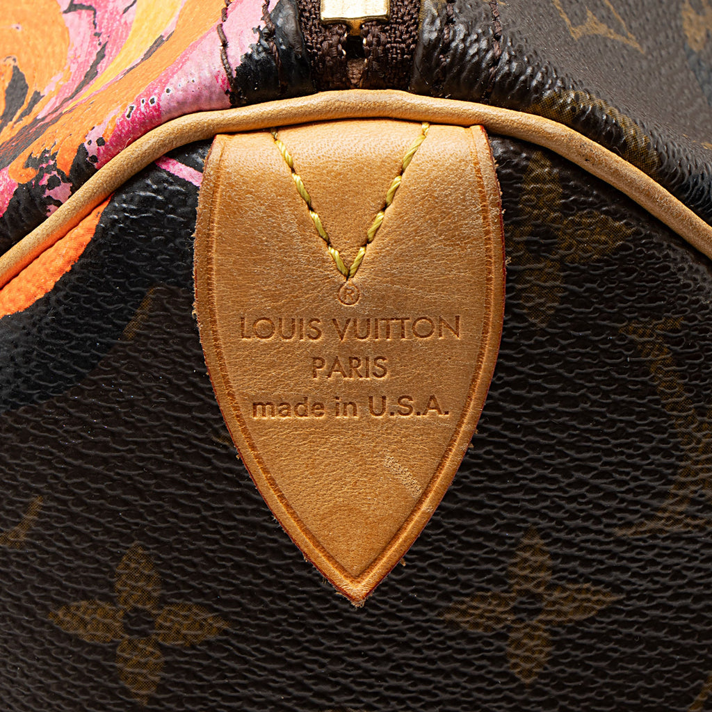 Louis Vuitton Limited Edition Monogram Canvas Roses Speedy 30 Satchel