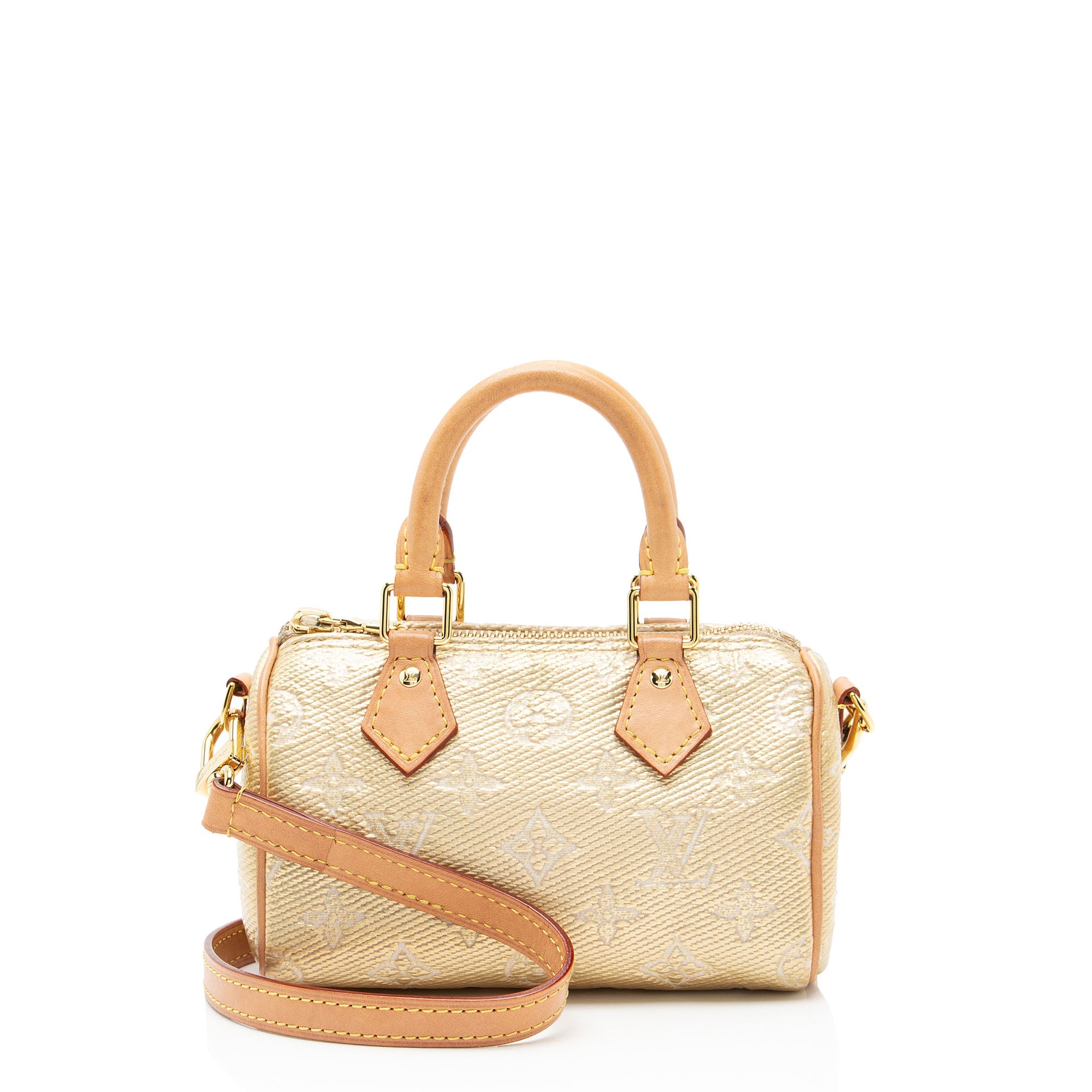 Louis Vuitton Metallic Monogram Jacquard Nano Speedy Satchel