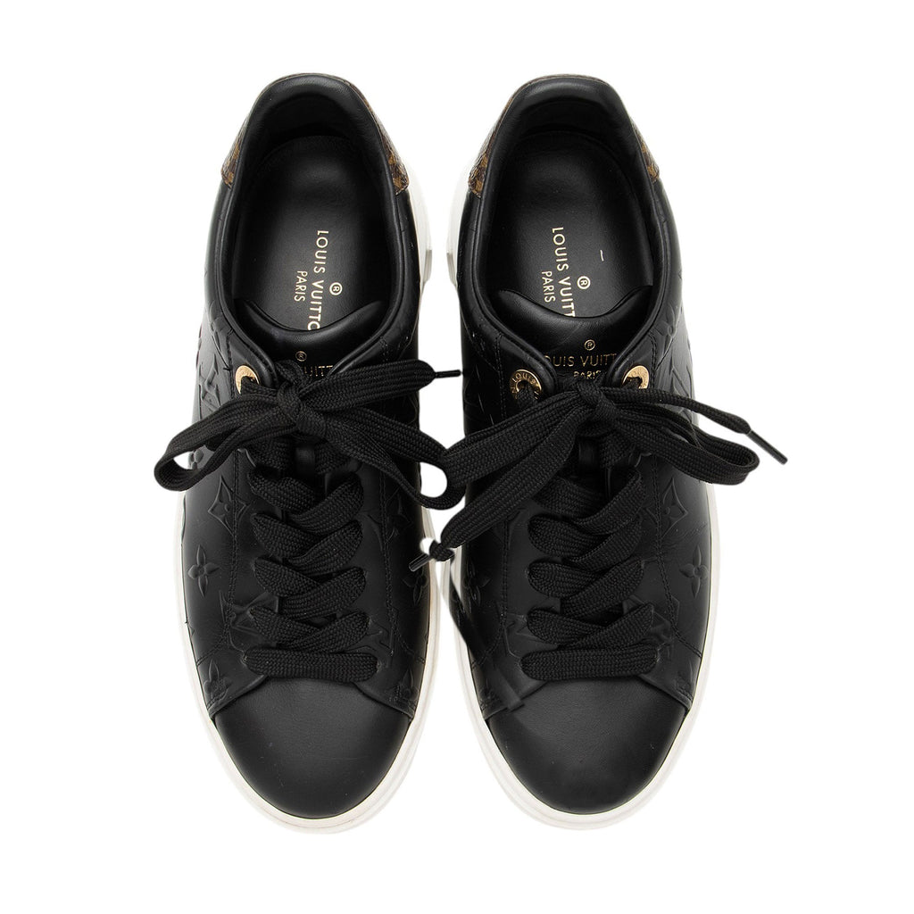 Louis Vuitton Monogram Calfskin Time Out Sneakers - Size 7 / 37