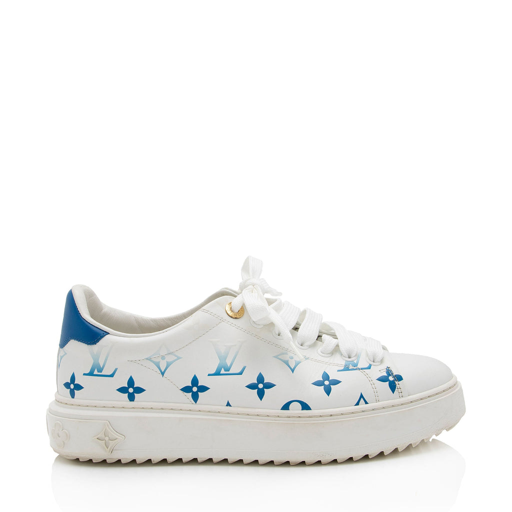 Louis Vuitton Monogram Calfskin Time Out Sneakers - Size 7.5 / 37.5 (SHF-gJzUEp)